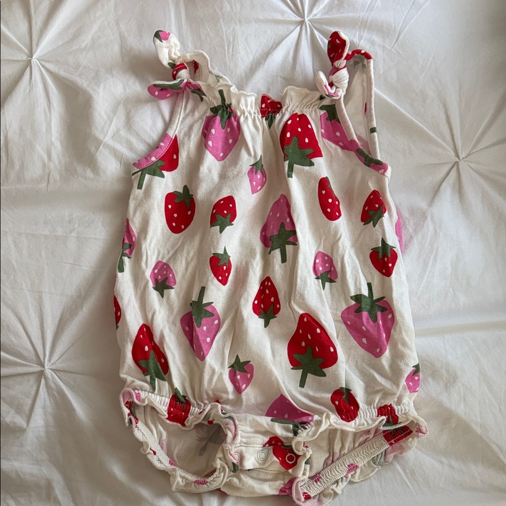Old navy Strawberry Print Kids Romper - Red and Pink
